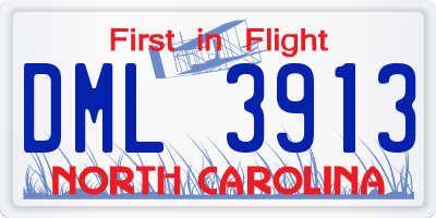 NC license plate DML3913