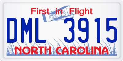 NC license plate DML3915