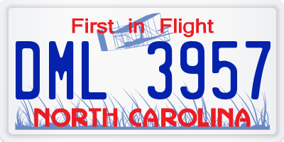 NC license plate DML3957