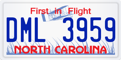 NC license plate DML3959