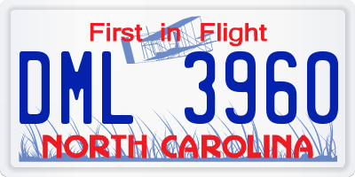NC license plate DML3960