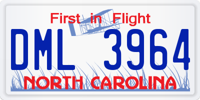 NC license plate DML3964