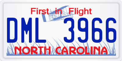 NC license plate DML3966