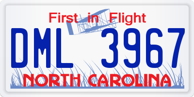 NC license plate DML3967