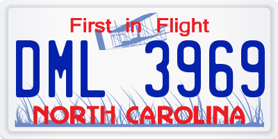 NC license plate DML3969