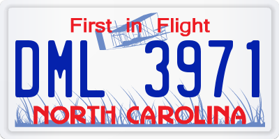 NC license plate DML3971