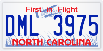 NC license plate DML3975