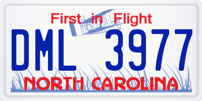 NC license plate DML3977