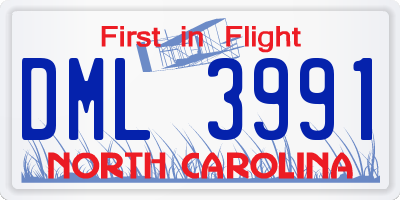 NC license plate DML3991