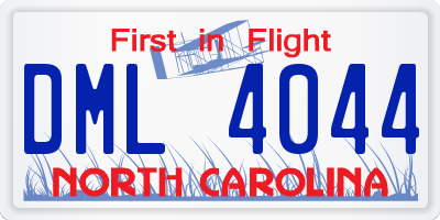 NC license plate DML4044