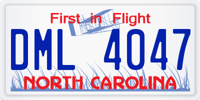 NC license plate DML4047