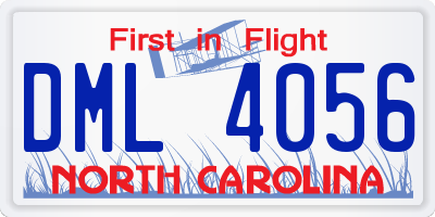 NC license plate DML4056