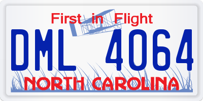 NC license plate DML4064