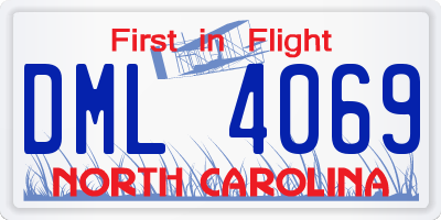NC license plate DML4069