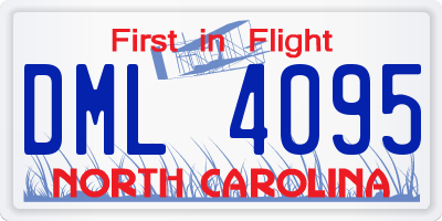 NC license plate DML4095