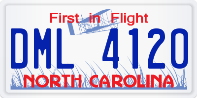 NC license plate DML4120