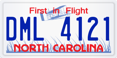 NC license plate DML4121