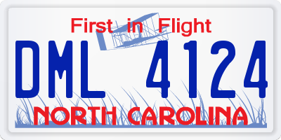 NC license plate DML4124