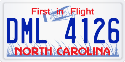 NC license plate DML4126