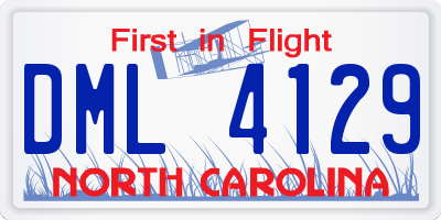 NC license plate DML4129