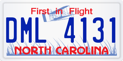 NC license plate DML4131