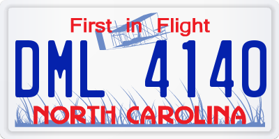 NC license plate DML4140