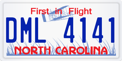 NC license plate DML4141