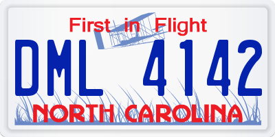 NC license plate DML4142