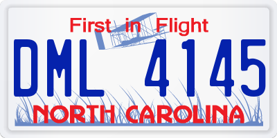 NC license plate DML4145