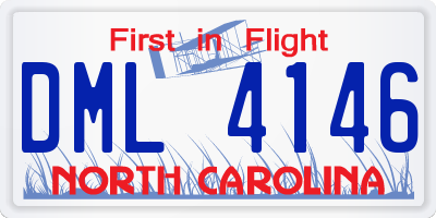 NC license plate DML4146