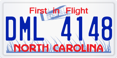 NC license plate DML4148