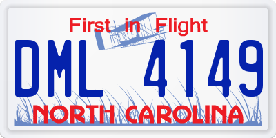 NC license plate DML4149