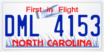 NC license plate DML4153