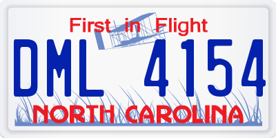 NC license plate DML4154