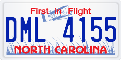NC license plate DML4155