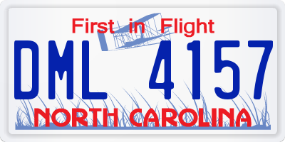 NC license plate DML4157