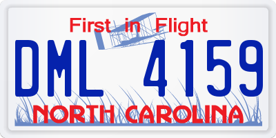 NC license plate DML4159