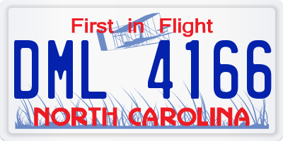 NC license plate DML4166