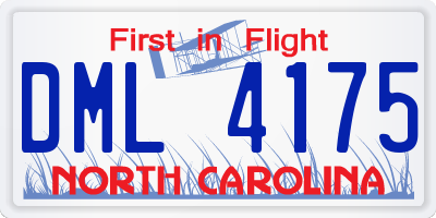 NC license plate DML4175