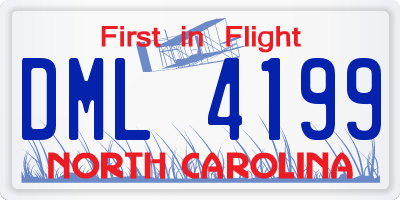NC license plate DML4199
