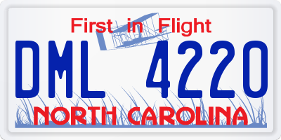 NC license plate DML4220