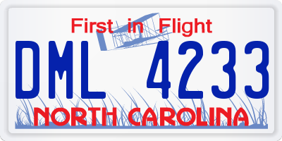 NC license plate DML4233