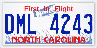 NC license plate DML4243