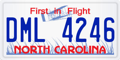 NC license plate DML4246