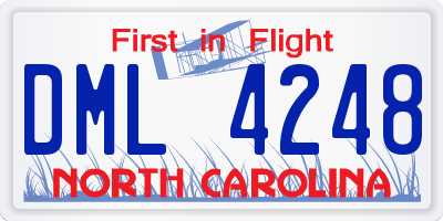 NC license plate DML4248