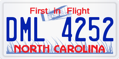 NC license plate DML4252