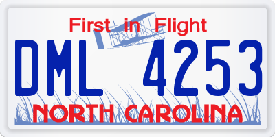 NC license plate DML4253