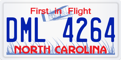 NC license plate DML4264