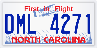 NC license plate DML4271