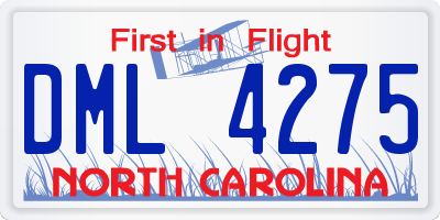 NC license plate DML4275